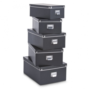 SET 5 CUTII NEGRE,CU CAPAC,DIN CARTON