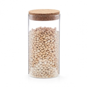 Borcan de depozitare,capac din pluta,550 ml.
