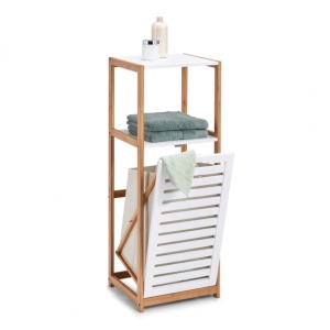 Suport baie +cos rufe bambus/MDF ALB