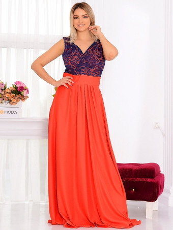 Rochie Lunga De Ocazie Grace Orange 02