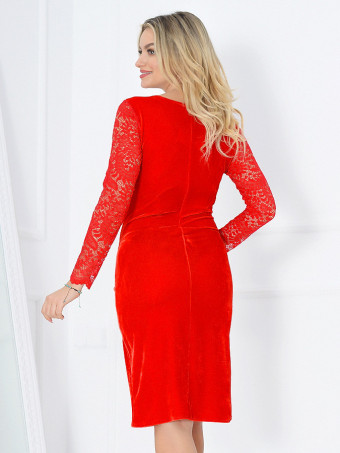 Rochie din Catifea Adora Red 01