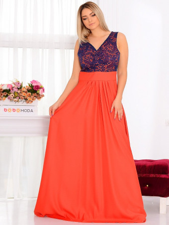 Rochie Lunga De Ocazie Grace Orange 02