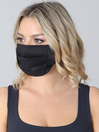 Set 10 Bucati de Masca Faciala Bumbac Negru