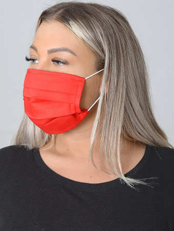 Set 10 Bucati de Masca Faciala Bumbac Red