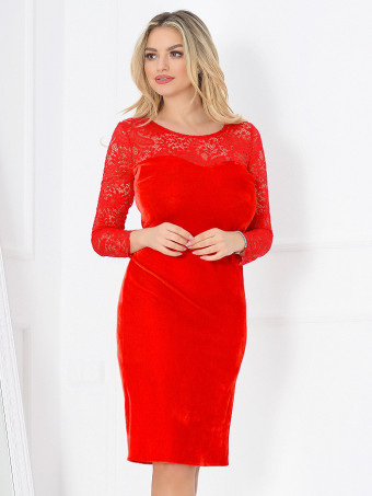 Rochie din Catifea Adora Red 01