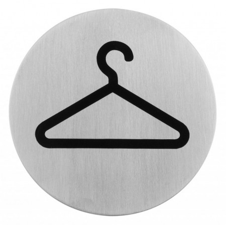 Semn indicator pentru garderoba (din inox),  Ø 7.5 cm