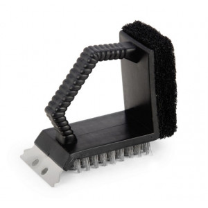 Perie pentru curatat gratar, cu sarma si rascheta, 12x9x5.5 cm