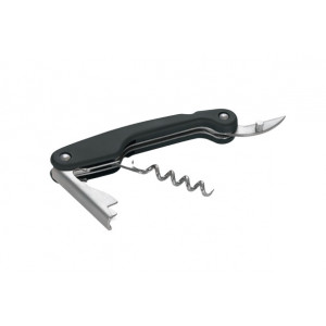 Tirbuson chelner cu maner moale, negru, 12 cm