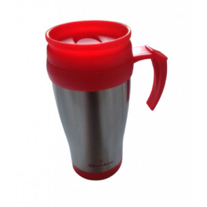 Cana voiaj 400 ml - rosu/argintiu