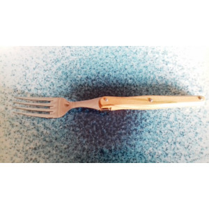 Furculita masa Laguiole din inox, cu maner din lemn de maslin, L=21 cm