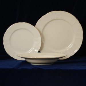 Portelan hotelier Bernadotte: Set 6 Farfurii desert 21 cm - culoare ivoriu