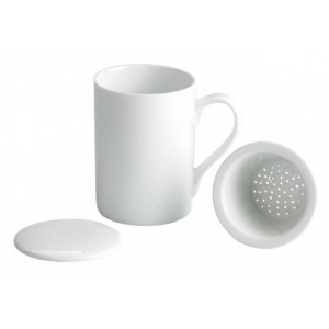 Set 6 cani cu capac si infuzor ceai din portelan, 170 ml