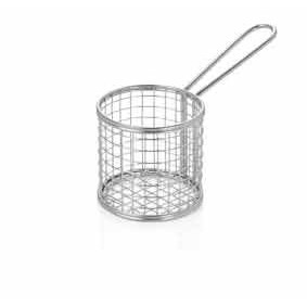 Cos inox, rotund, pentru servire cartofi prajiti, diam 8.5 cm (mini-fry)