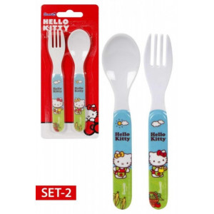 Set lingura si furculita copii, Hello Kitty