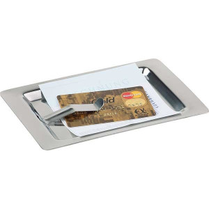 Tavita inox cu clips pentru nota de plata, dimensiuni 17 x 11 cm