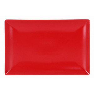 Platou ceramic rosu Ming II, 34x22x 2.5 cm