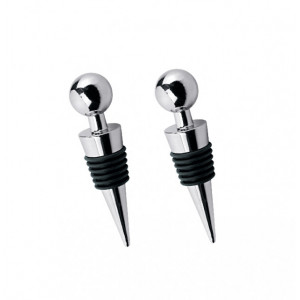 Set 2x Dop inox pentru vin, cu lamele