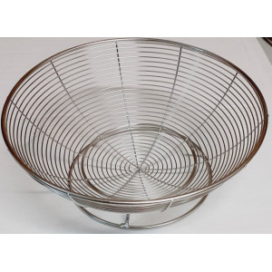 Cos inox pentru paine sau fructe, rotund, cu picior, 19 cm