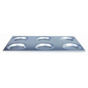 Tava GN din aluminiu cu 6 forme de 12.5 cm