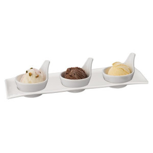 Set Gourmet (tava si 3 boluri) - melamina alba