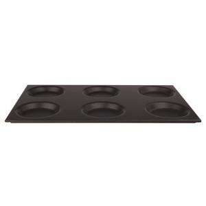 Tava GN din aluminiu cu 6 forme de 12.5 cm, antiaderenta