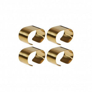 Set 4x Inel servetele din inox, 5x3 cm, culoare aurie
