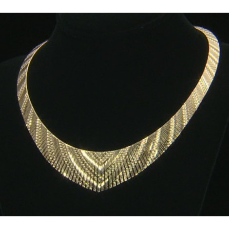 Colier masiv Cleopatra -argint placat cu aur galben- CTOM0155PLV5R