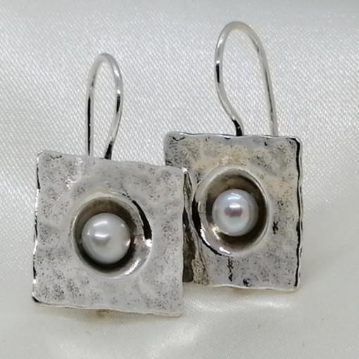 Cercei argint perla E004
