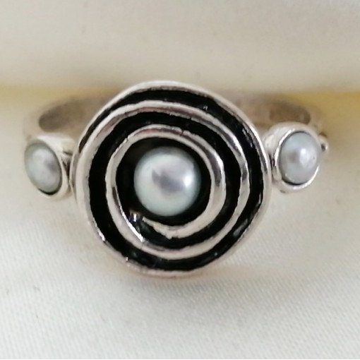 Inel argint- R1007 perla