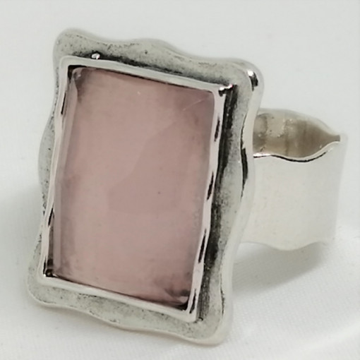 Inel argint -R2954- cuart roz