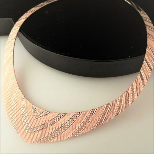 Colier masiv Cleopatra -argint placat cu aur ROZ- CTOM0155PLV5R
