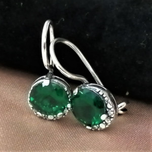Cercei argint -green quartz -E2832