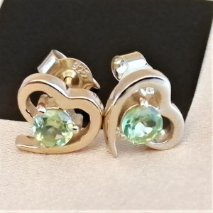 Cercei delicati-DAVIS- argint placat cu aur- VE026495 peridot