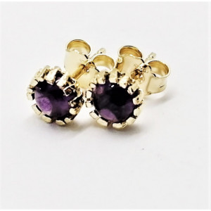 Cercei din argint placat cu aur 14k - ametist E4773/5