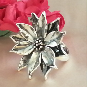 Inel din argint-floare de lotus -R10919