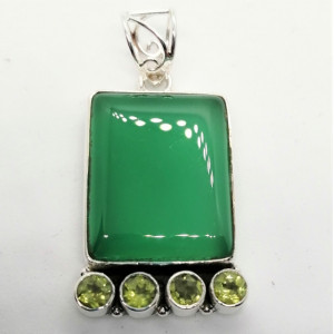 Pandantiv argint - P45-1 onix verde