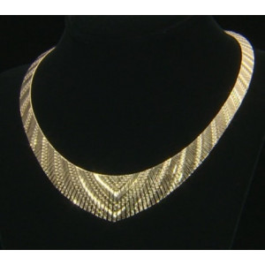 Colier masiv Cleopatra -argint placat cu aur galben- CTOM0155PLV5R