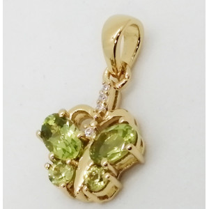 Denver - Pandantiv argint placat cu aur galben -VP018431-peridot