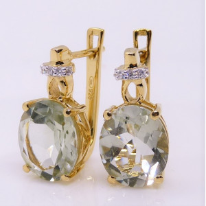 Cercei Luisa -argint placat cu aur -VE014176 ametist verde