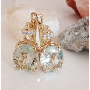 Cercei Luisa -argint placat cu aur -VE014176 ametist verde