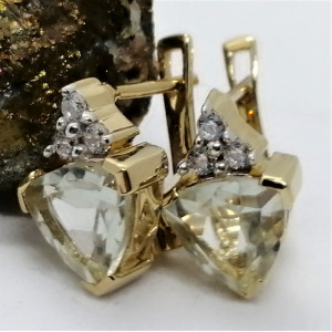 Cercei Sophie -argint placat cu aur si ametist verde VE014552