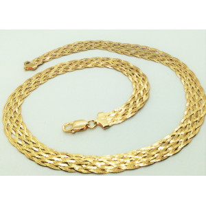 Colier argint placat cu aur impletit in 8 lanturi -CTBTBP6LI8F35