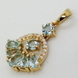 Dallas- Pandantiv argint placat cu aur galben -VP020118-topaz