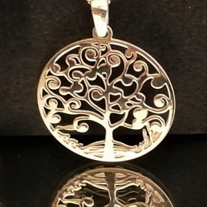 Pandantiv LIFE- arborele vietii -argint placat cu aur -CNST0115RHP
