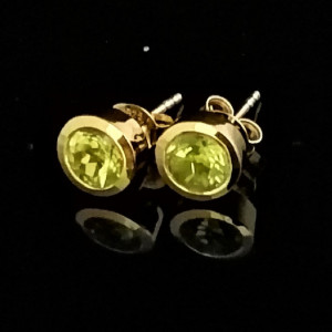 Cercei delicati-SIMONA- argint placat cu aur- VE015015 peridot