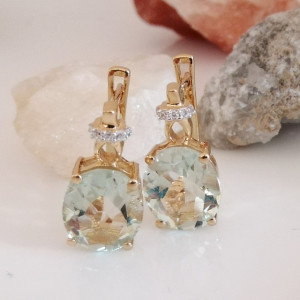 Cercei Luisa -argint placat cu aur -VE014176 ametist verde
