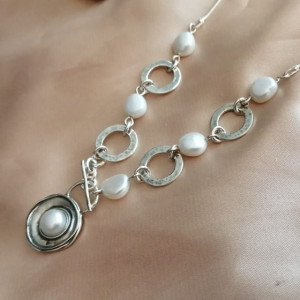 Colier argint perla B517