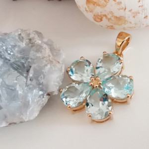 Pandantiv ILINCA-argint placat cu aur galben - VP016008 topaz