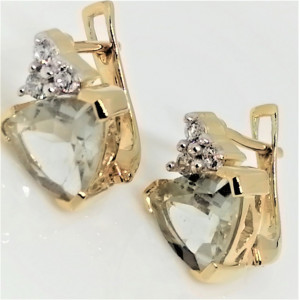 Cercei Sophie -argint placat cu aur si ametist verde VE014552