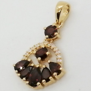 Dallas- Pandantiv argint placat cu aur galben -VP020118-granat